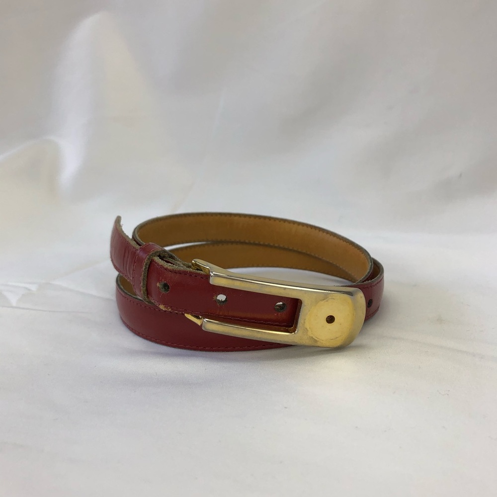 Vintage Anne Klein Red Leather Belt